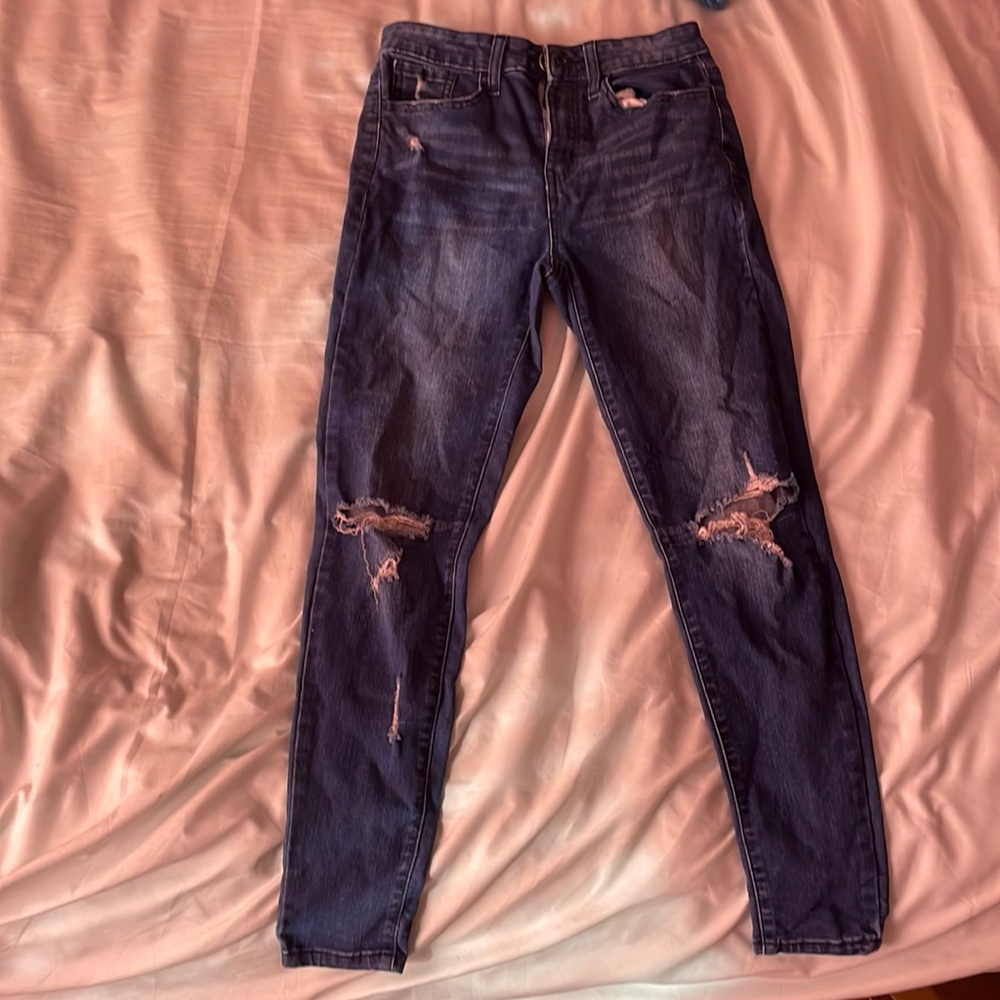 ripped high rise jeggings